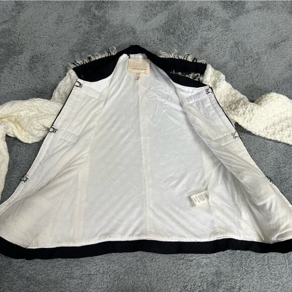 Rebecca Taylor Lana Fringe Tweed Jacket Black and White Size 4 - Picture 11 of 11